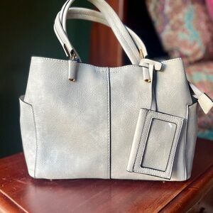 NWT Top Handle Satchel Crossbody with Cardholder Faux Leather